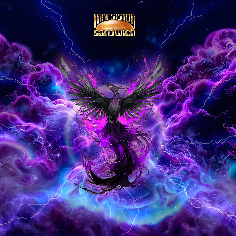 phoenix bird against space nebula backdrop