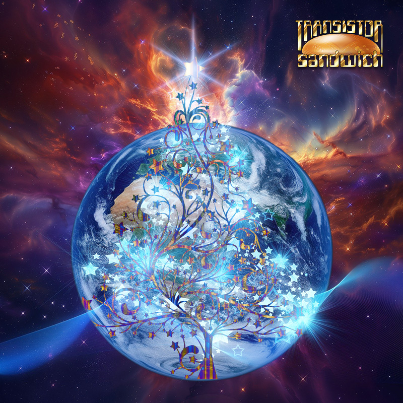 earth globe with starry tree superimposed