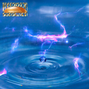 plasma discharges over a single raindrop hitting a body of water