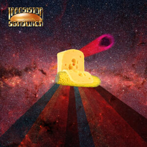 a cob of corn wrapped in a slice of butter floating in space