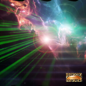 rays of light streaking through a space nebula