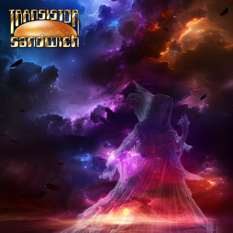 a ghostly spectre with a space nebual in the background