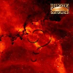 silhouette of a question mark against a deep red space nebula